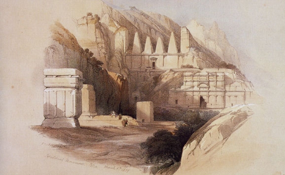 Lï¿½mina de una tumba en Petra -  Agencia Viajes Próximo Oriente
