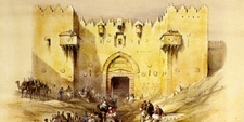 Lámina de la Puerta de Damasco en las murallas de Jerusalén. – Agencia Viajes Próximo Oriente”